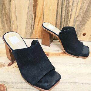 Dolce Vita Kera Black Peep Toe Chunky Heel Size 9